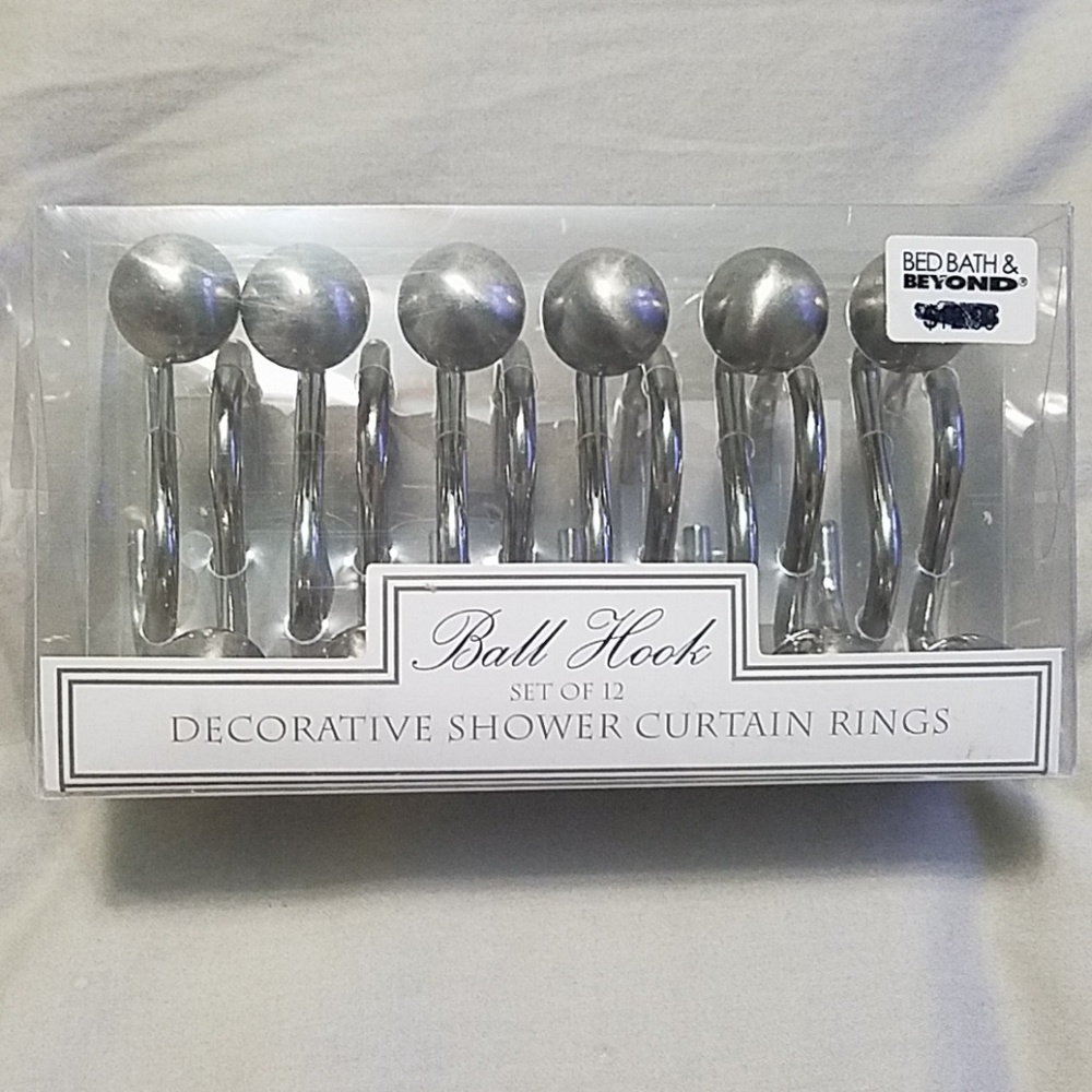 Silver shower curtain rings